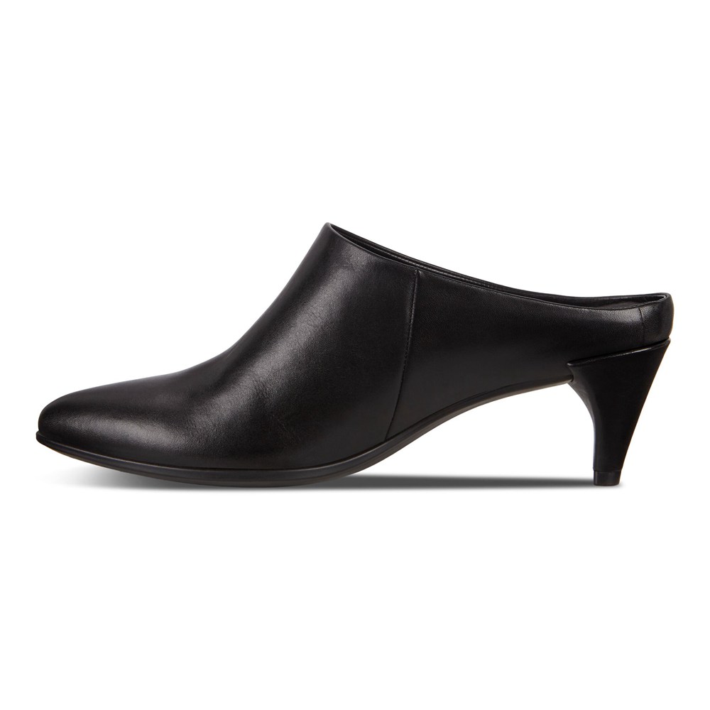 ECCO Womens Mules Black - Shape 45 Pointy Sleek - UTM-576014